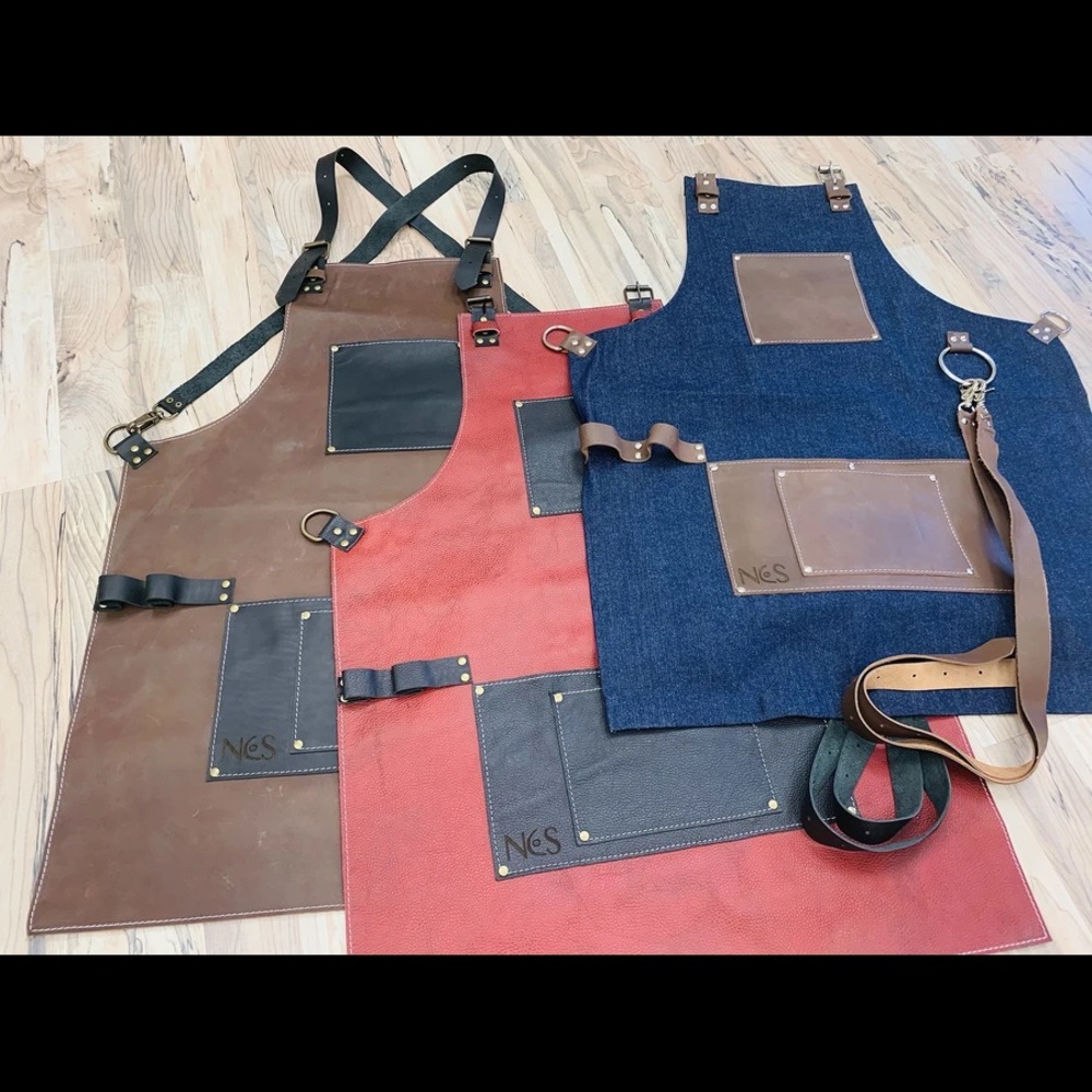 PERGE FULL GRAIN LEATHER APRON